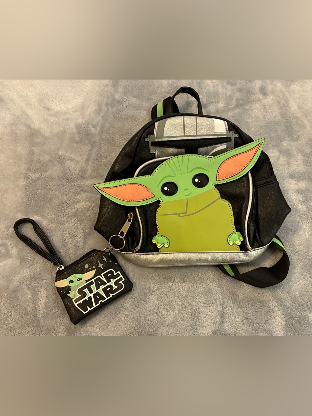Star Wars The Child (Grogu) Kids Black & Green Mini Backpack with Coin Purse